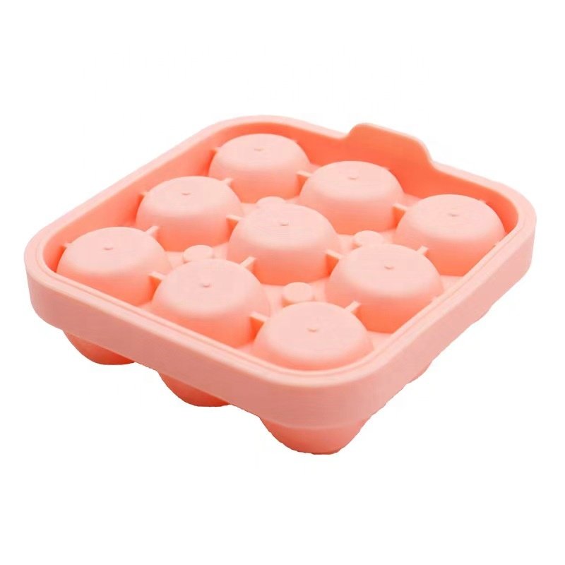 New arrived 9 rose shape ice cube mold silicone ice box maker funnel one mini rose whiskey ice hockey mold