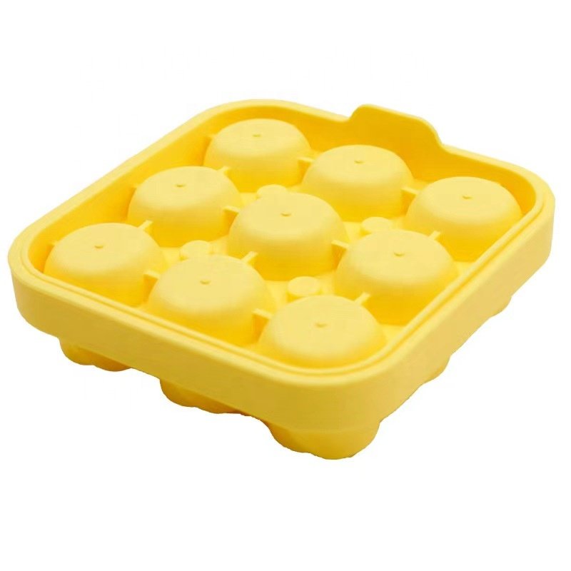 New arrived 9 rose shape ice cube mold silicone ice box maker funnel one mini rose whiskey ice hockey mold