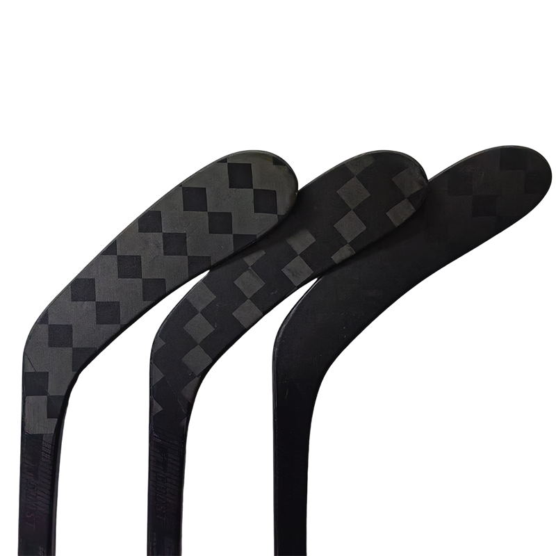 Factory direct sale ice hockey sticks for seniors 100% carbon fiber, weigh 390g and have custom graphics as inline hockey sticks