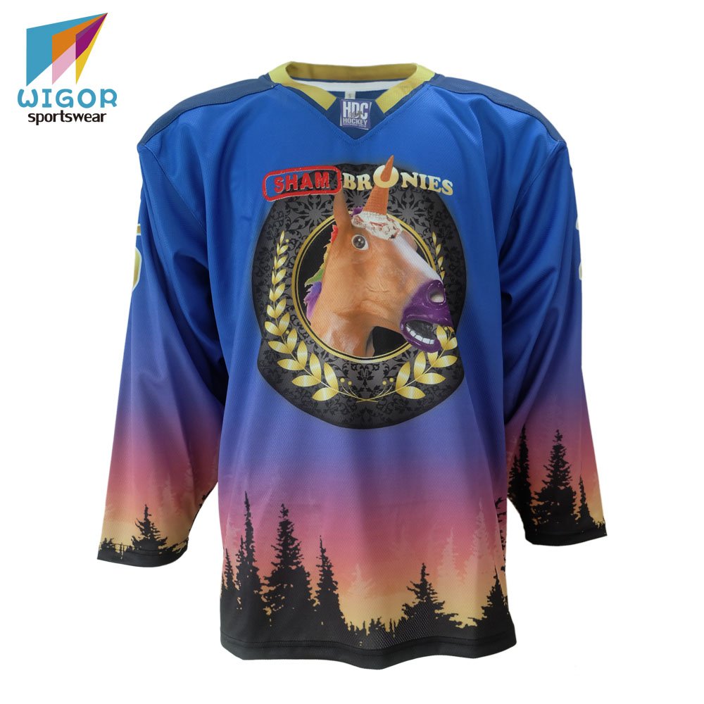 Custom authentic hockey team wear full sublimated ice hockey jersey men's hockey practice jersey