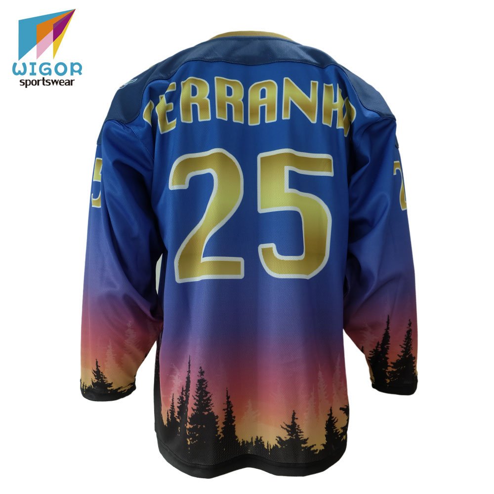 Custom authentic hockey team wear full sublimated ice hockey jersey men's hockey practice jersey
