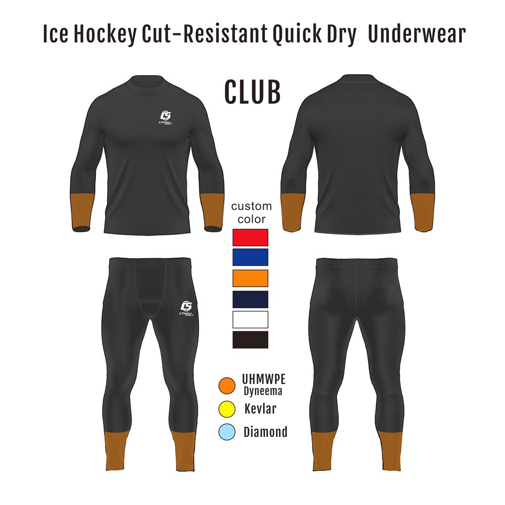 Ice Hockey Underwear Sportswear Undergarments Set Custom Team Embroidery and Printing OEM Service for Adults