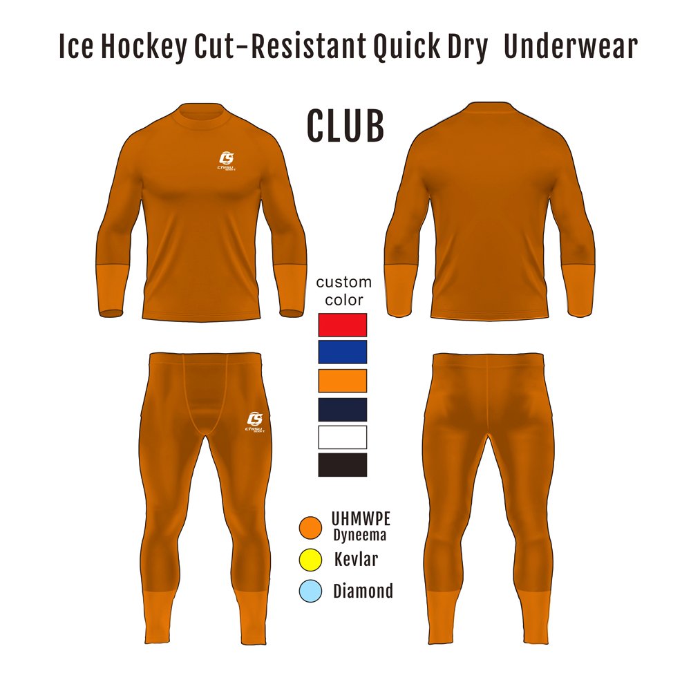 Ice Hockey Underwear Sportswear Undergarments Set Custom Team Embroidery and Printing OEM Service for Adults