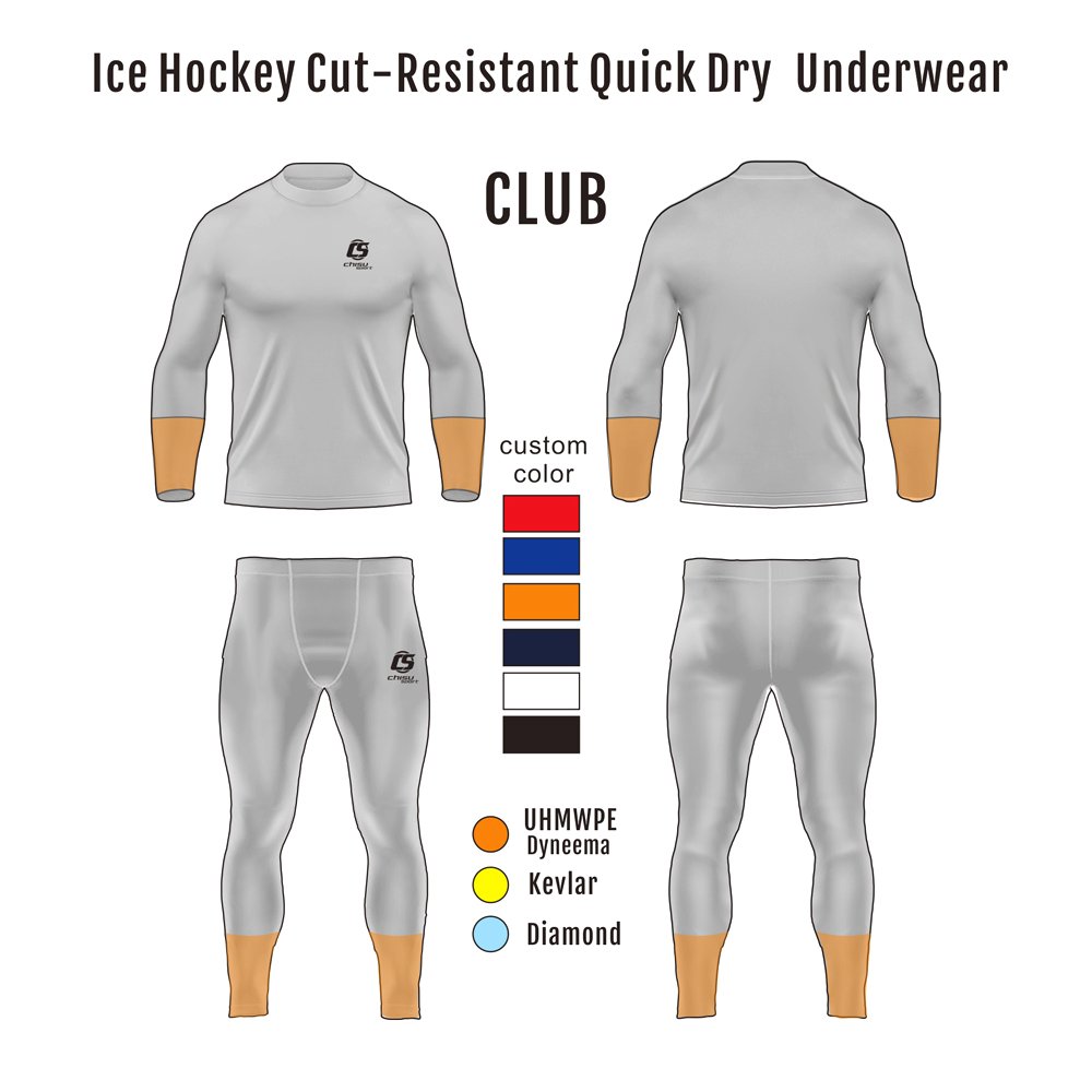 Ice Hockey Underwear Sportswear Undergarments Set Custom Team Embroidery and Printing OEM Service for Adults