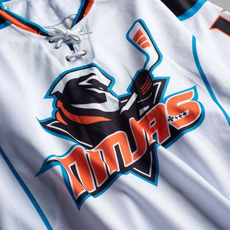 Custom With Numbers And Name Adult Sublimated Colorful Printing Laced Up V Neck Long Sleeve Ice Hockey Jersey Shirts
