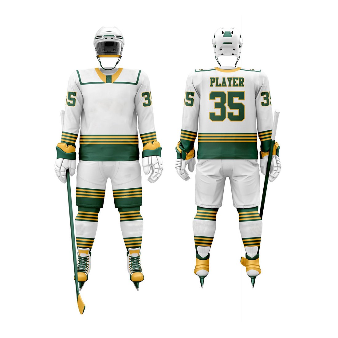 Wholesale Sublimation Team Name Logo High Quality Ice Hockey Uniform Breathable Hockey Jersey Sets