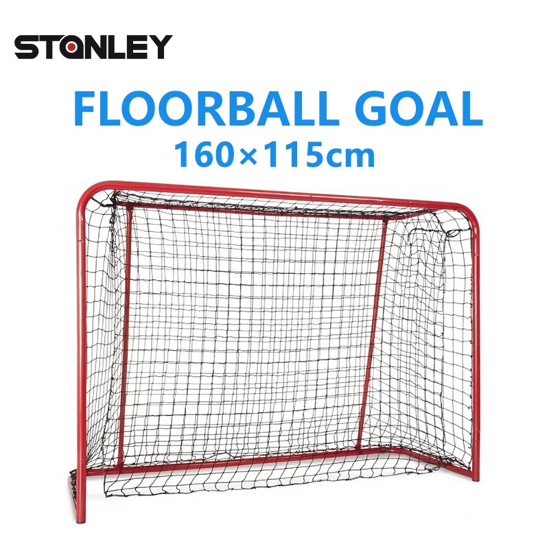 Floorball Goal for Outdoor Sports, Alloy Steel with Nylon Net, Lightweight & Portable, Easy Assembly with Sleeve Netting