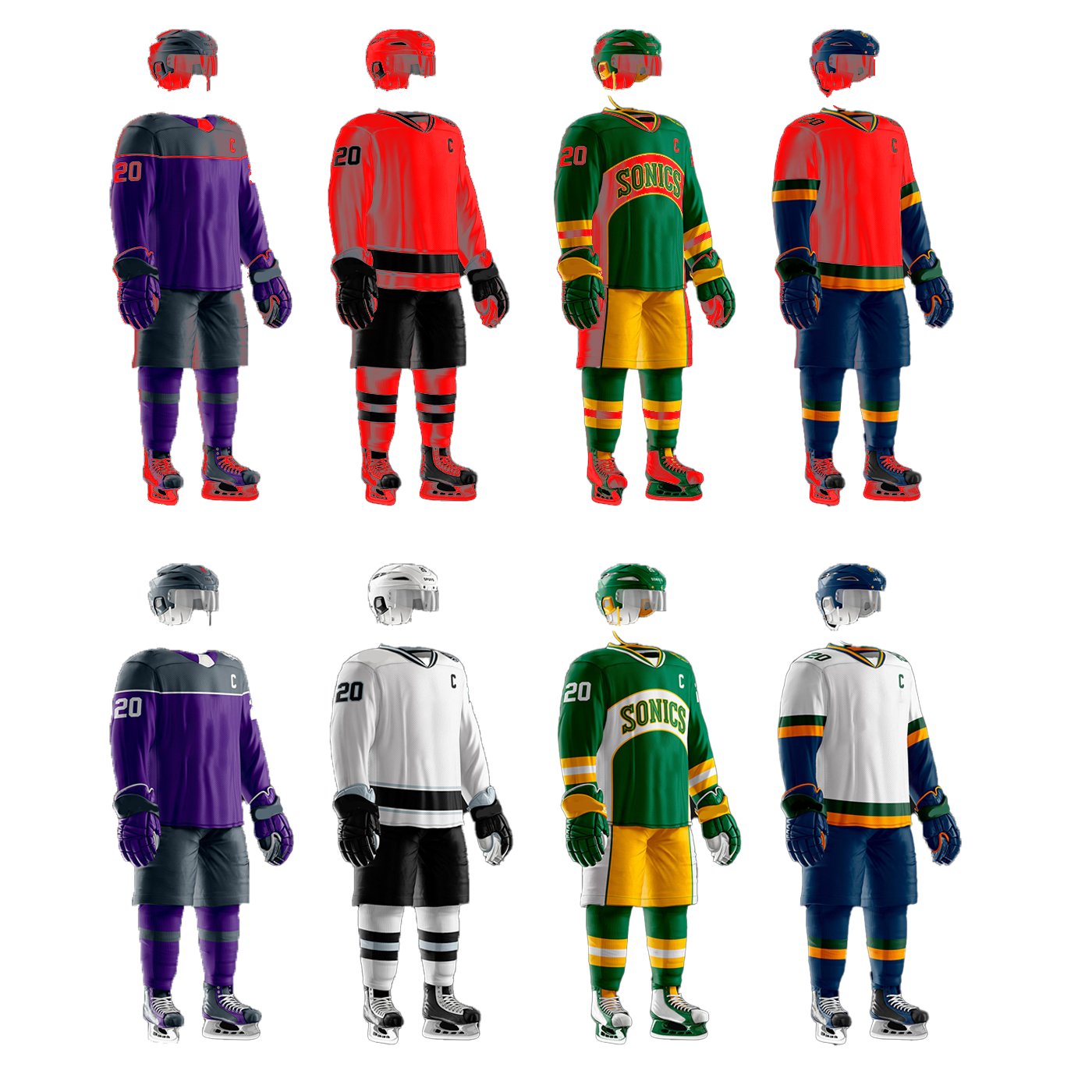 Customized Sublimated Ice Hockey Jerseys Breathable Ice Hockey Wear