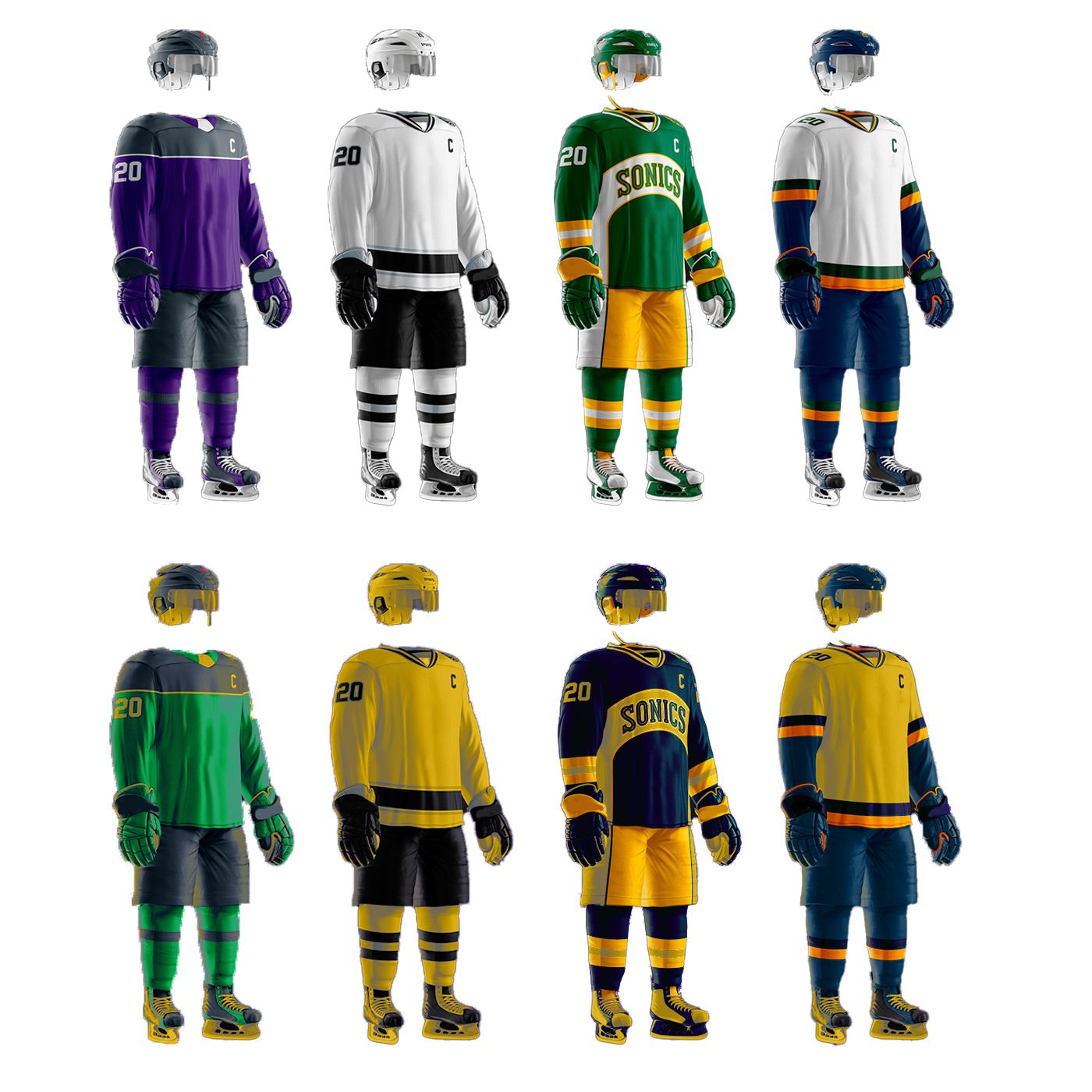 Customized Sublimated Ice Hockey Jerseys Breathable Ice Hockey Wear