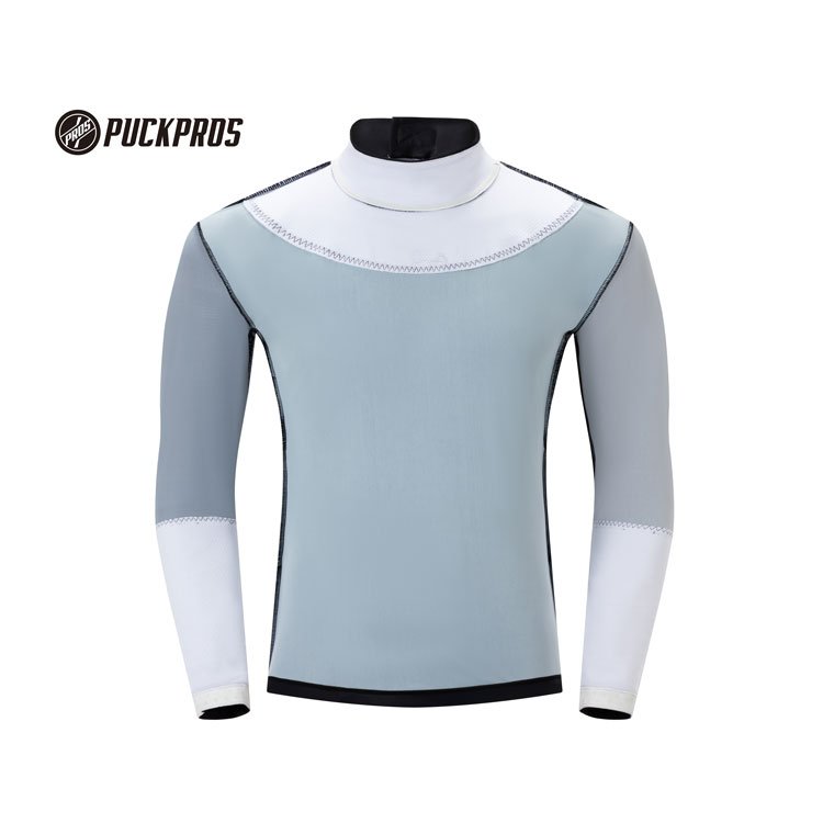 Professional custom hockey neck guard shirt cut resistant long sleeve compression hockey top
