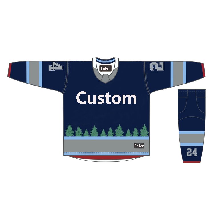 Custom Christmas embroidery and sublimation reversible hockey jersey custom logo jersey hockey