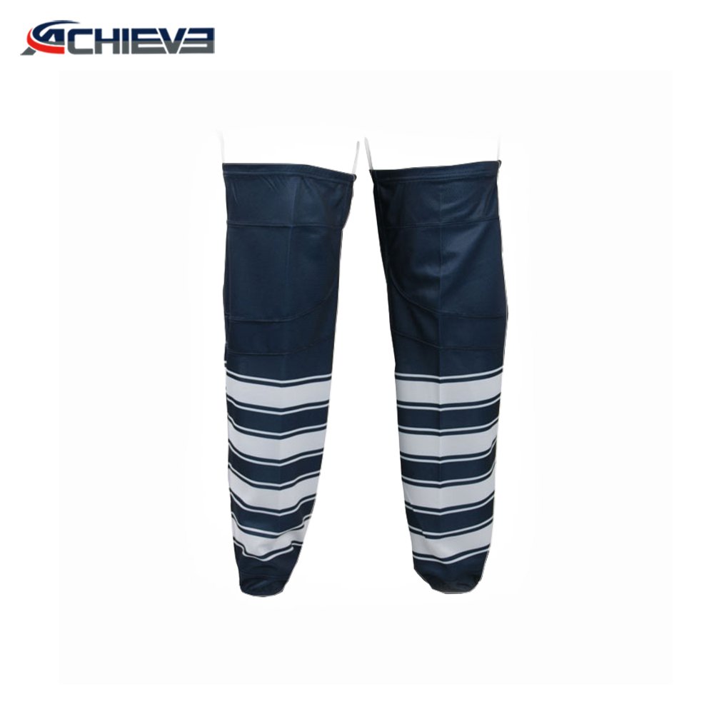 Unisex Custom Team Logo Print Hockey Socks 100% Polyester Fully Sublimated for Adults Sports Wear for Ice Hockey Breathable