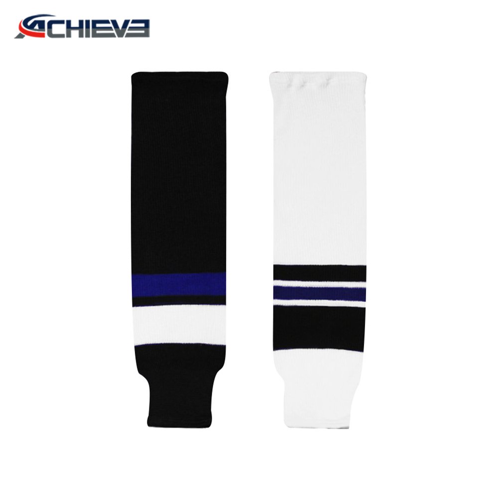 Unisex Custom Team Logo Print Hockey Socks 100% Polyester Fully Sublimated for Adults Sports Wear for Ice Hockey Breathable