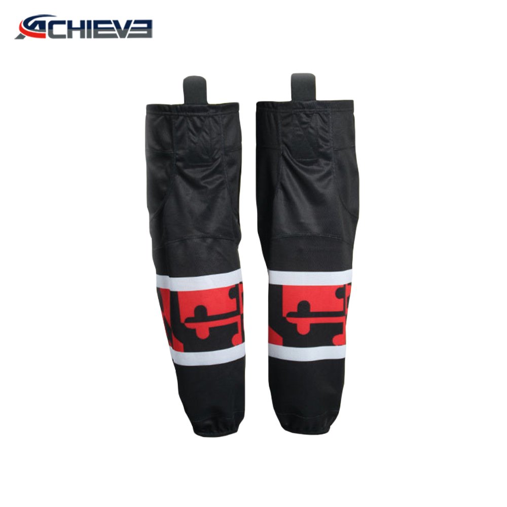 Unisex Custom Team Logo Print Hockey Socks 100% Polyester Fully Sublimated for Adults Sports Wear for Ice Hockey Breathable