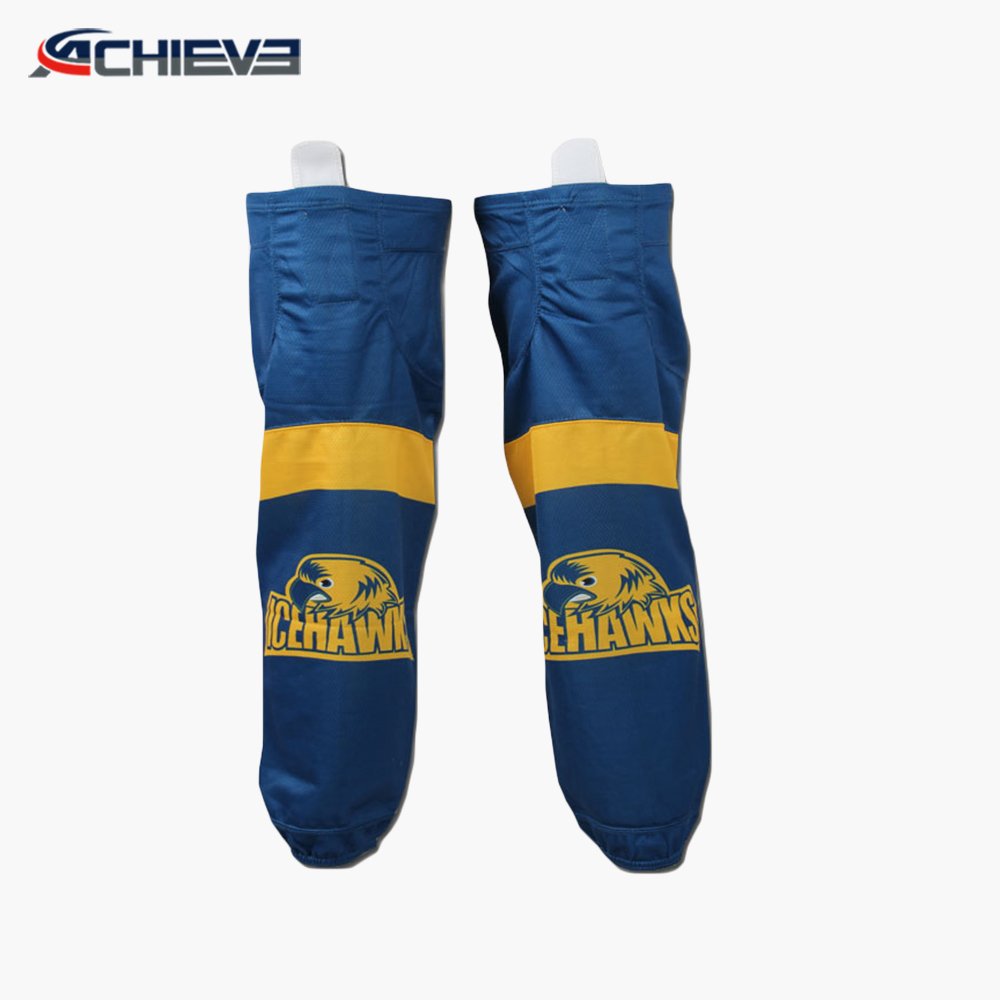 Unisex Custom Team Logo Print Hockey Socks 100% Polyester Fully Sublimated for Adults Sports Wear for Ice Hockey Breathable