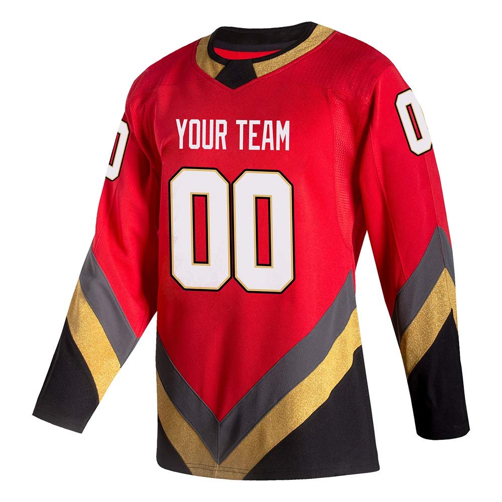 Brand New Personalized Custom Embroidery Logo Ice Hockey Jersey Long Sleeve Men's Printing Ice Hockey Jersey