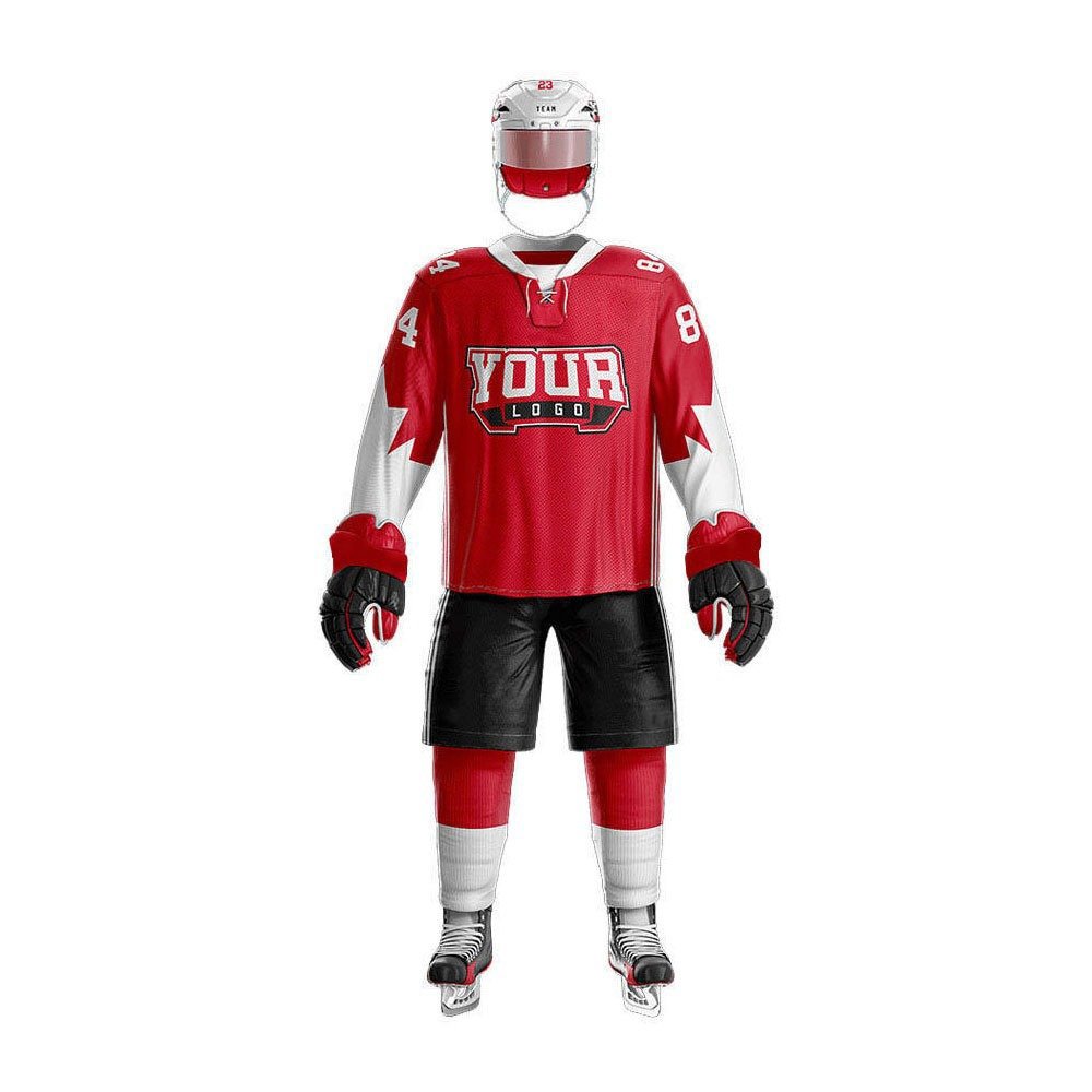 Wholesale team set practice hockey jersey shells socks sublimation usa hockey jerseys custom