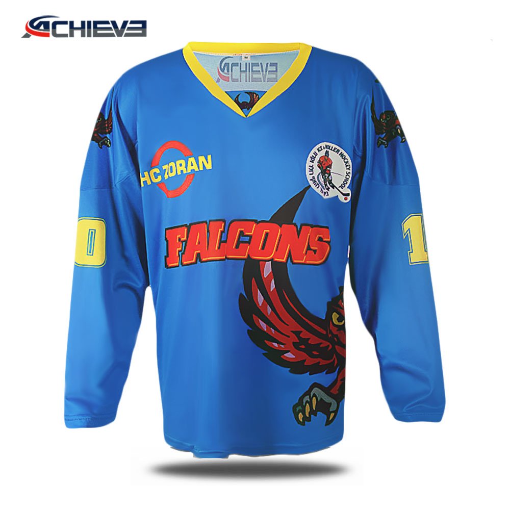Hockey Jerseys Sublimation Printing 100% Polyester Ice Hockey Jerseys With Custom Design