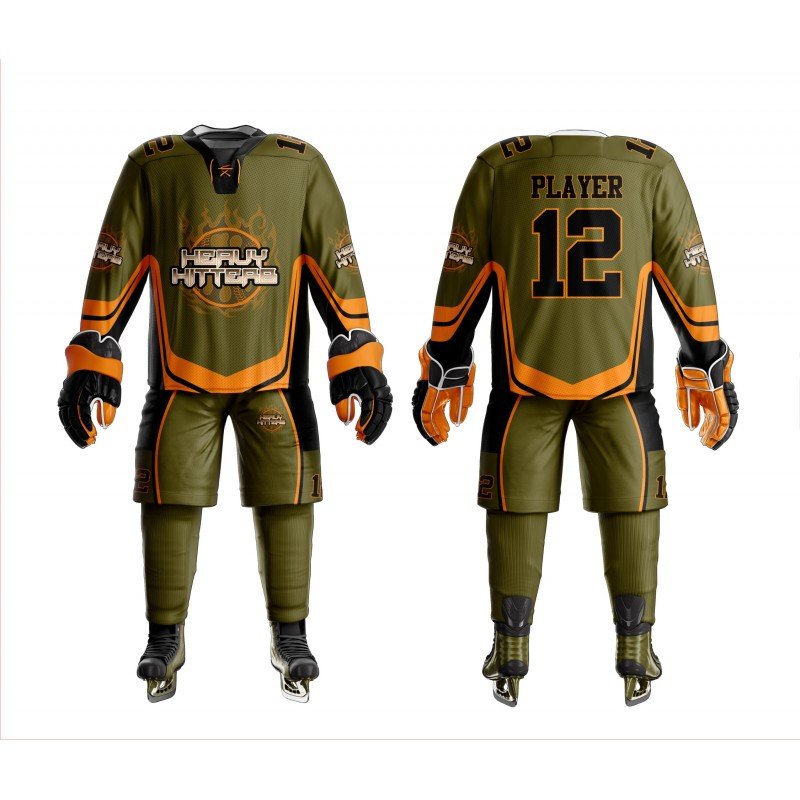 Plus Size Ice Hockey Uniform With Digital Sublimation Full Sleeve Shirts & Shorts For Sale