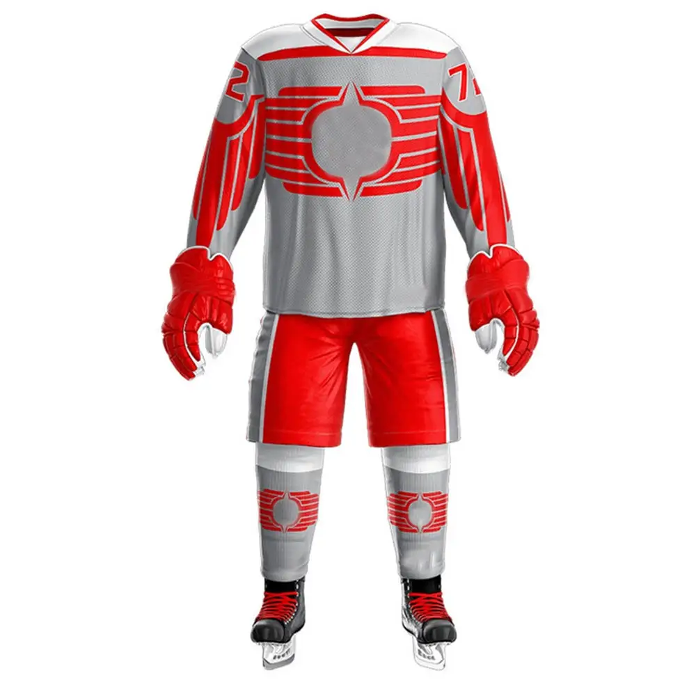 Custom Sportswear Hockey Fashion Team Wear Sports Uniform Polyester Ice Hockey Uniform High Quality Hockey Uniform