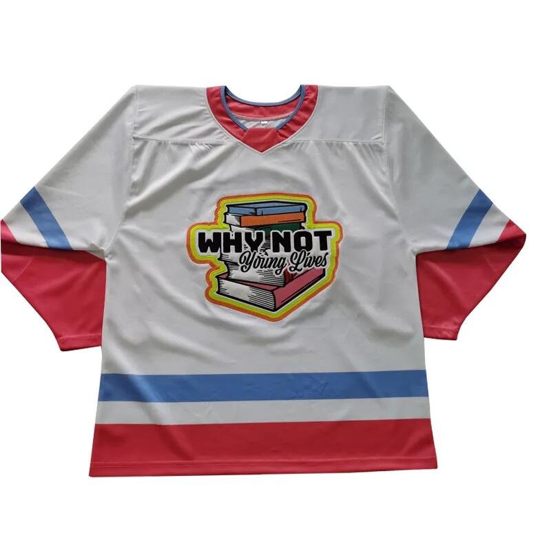 Wholesale blank 100% polyester sublimation high quality cheap custom team ice hockey training jersey for men