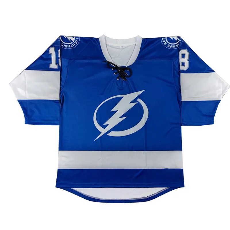 Wholesale blank 100% polyester sublimation high quality cheap custom team ice hockey training jersey for men