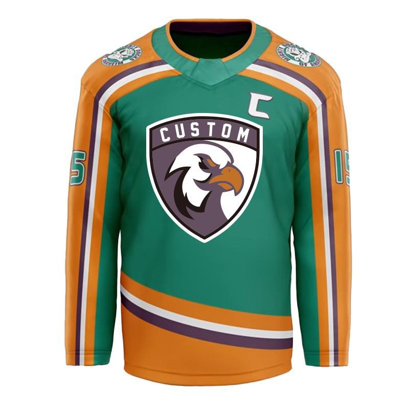 Premium quality ice hockey jersey tackle twill embroidery logo adult youth ice hockey uniform custom