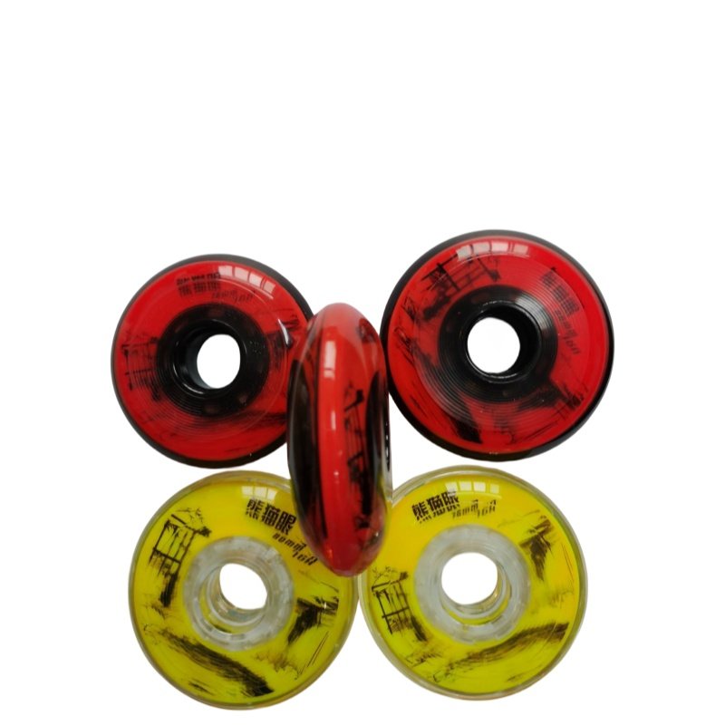 Dual hardness PU wheels 72mm 76mm 80mm Free Skating indoor outdoor high rebound SHR 76A for child adult ice roller hockey skates