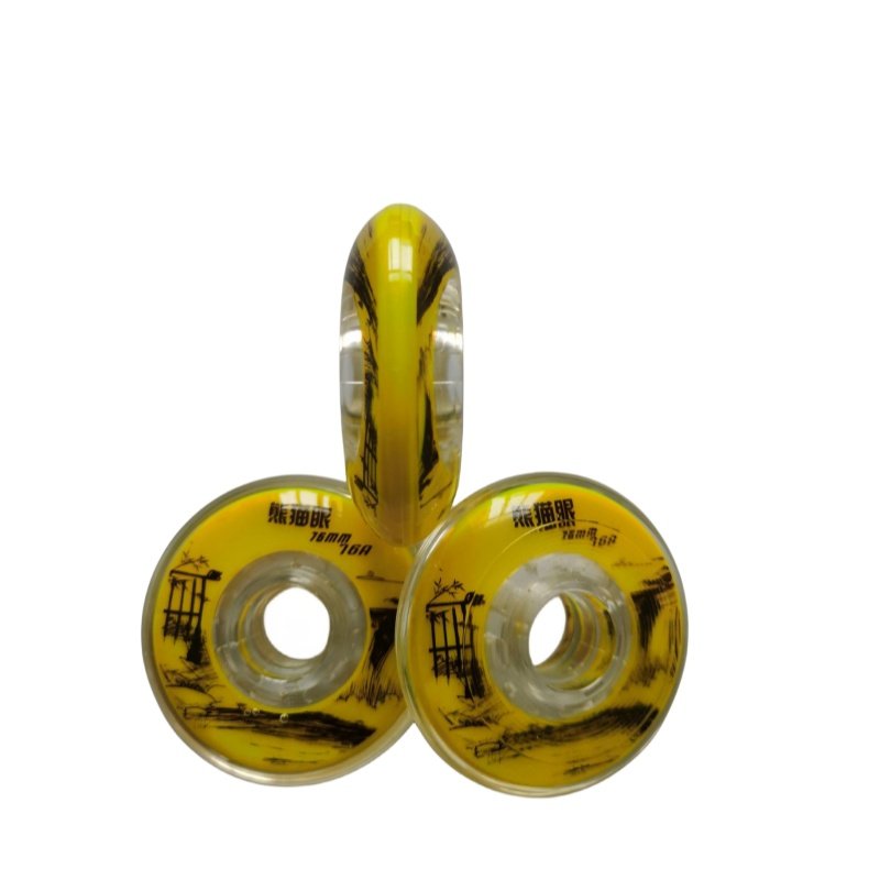 Dual hardness PU wheels 72mm 76mm 80mm Free Skating indoor outdoor high rebound SHR 76A for child adult ice roller hockey skates