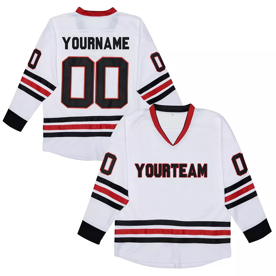 Heat-transfer Printing Christmas short sleeve hockey jerseys hockey jersey custom logo reversible hockey jersey