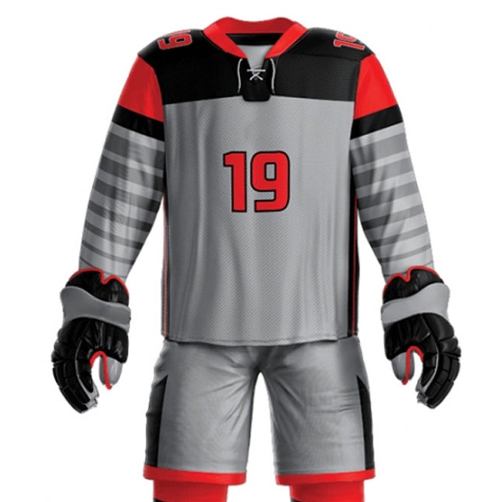 High Quality Wholesale Ice Hockey Uniform Sets Breathable Jersey with Custom Team Name OEM Logo Printed Sublimation Technique