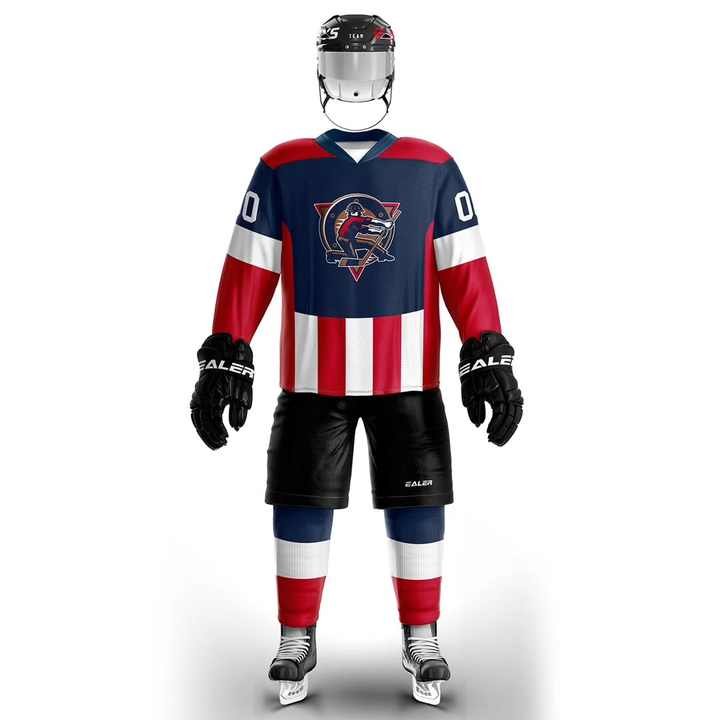 Ice Hockey Uniform 100% Polyester Custom Sublimation New Arrival Ice Hockey Jersey Hockey Uniform Made In Pakistan IHU-0038