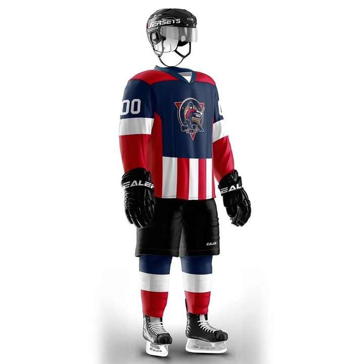 Ice Hockey Uniform 100% Polyester Custom Sublimation New Arrival Ice Hockey Jersey Hockey Uniform Made In Pakistan IHU-0038