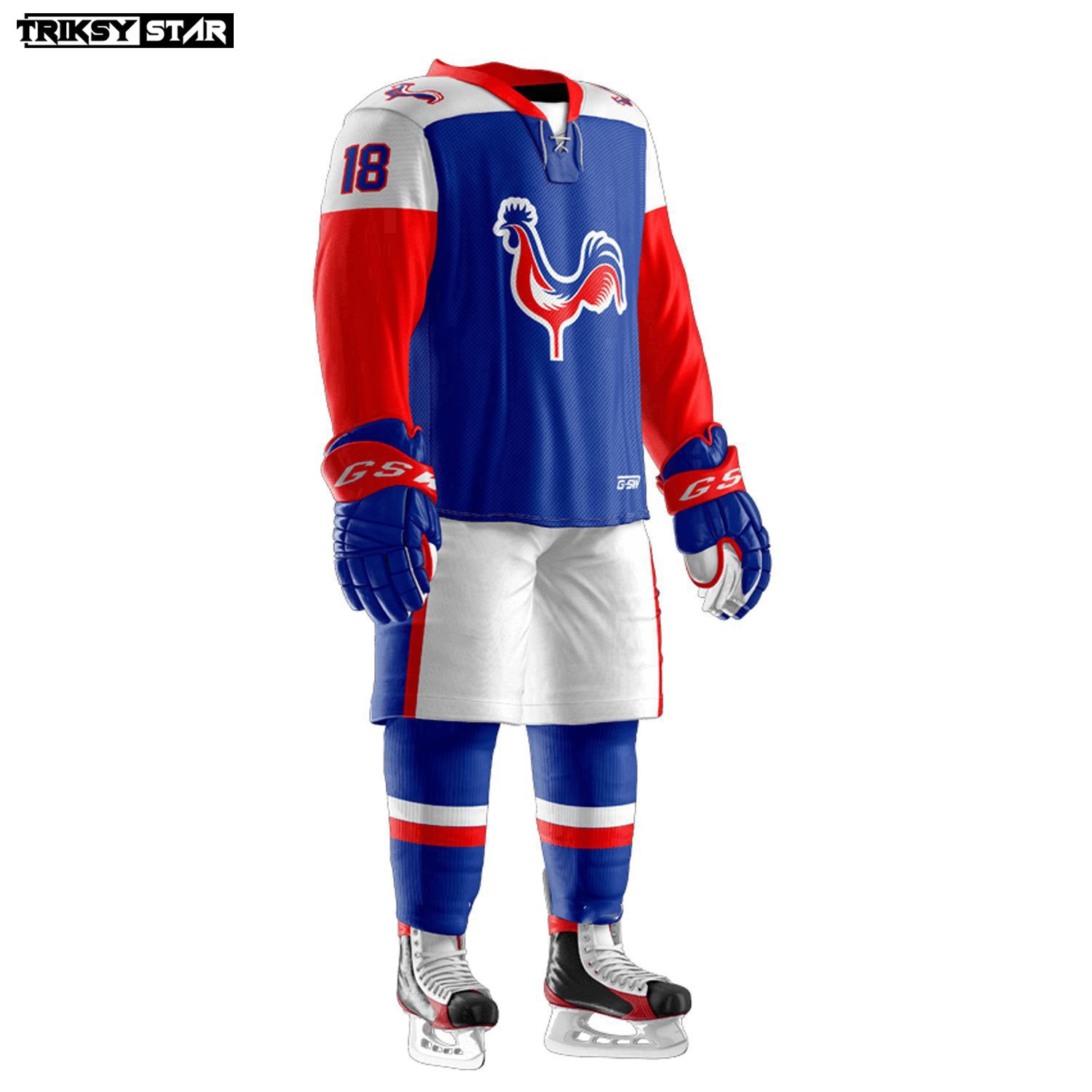 Ice hockey Custom oem stitched men's team reversible custom sublimated ice hockey wear