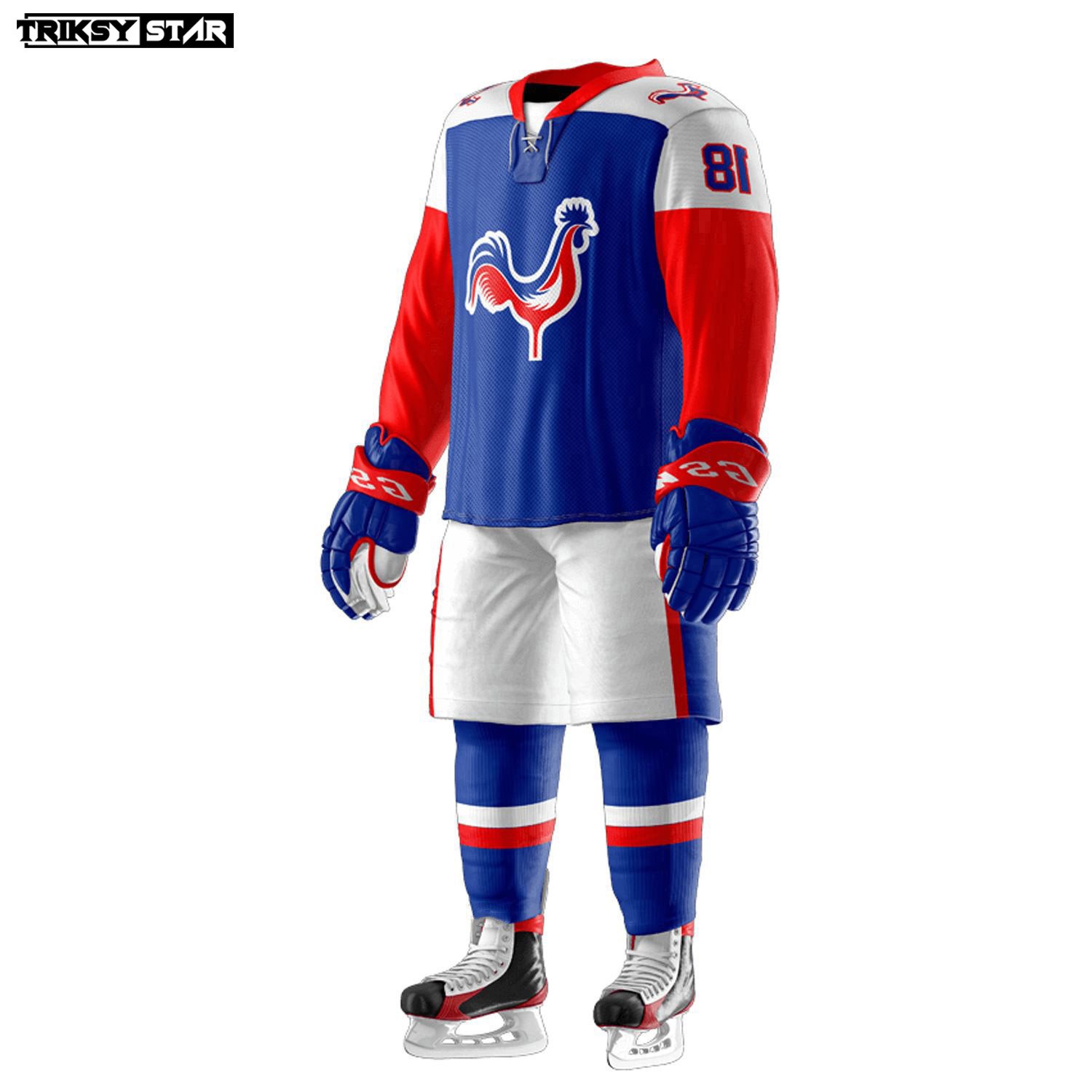 Ice hockey Custom oem stitched men's team reversible custom sublimated ice hockey wear