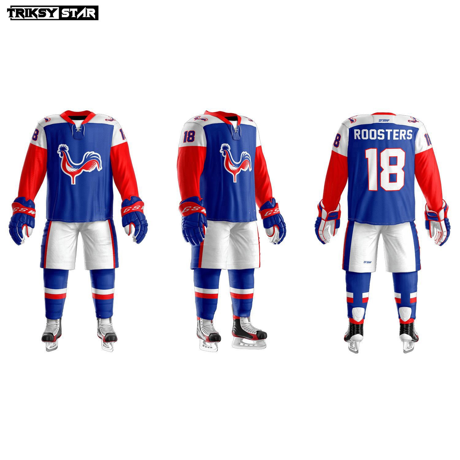 Ice hockey Custom oem stitched men's team reversible custom sublimated ice hockey wear