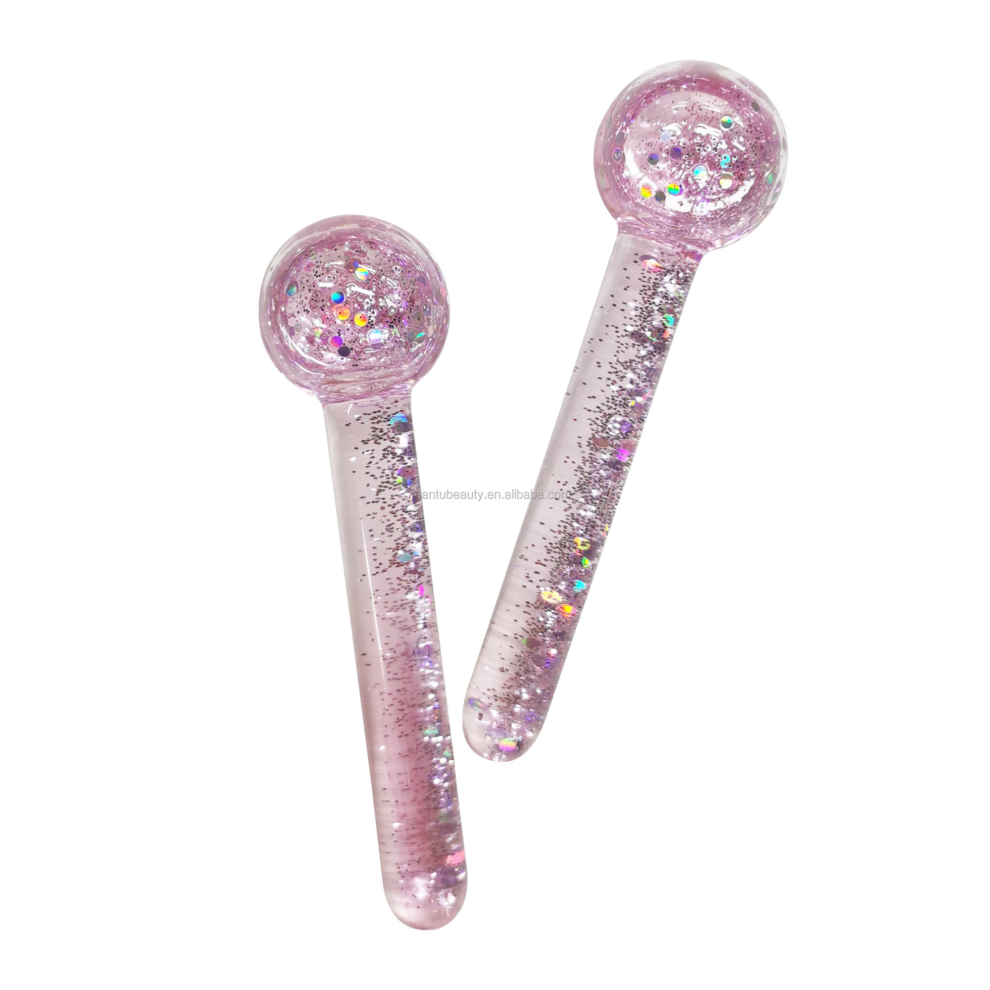 Colorful Gel Shinning Glitters Mini Cold Roller Balls Water Wave Hockey Eyes Facial Massage Ice Globes For Plastic Surgery