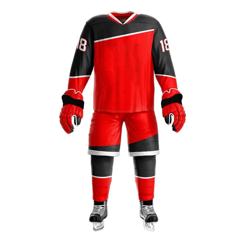 Plus Size Ice Hockey Uniform With Digital Sublimation Full Sleeve Shirts & Shorts For Sale