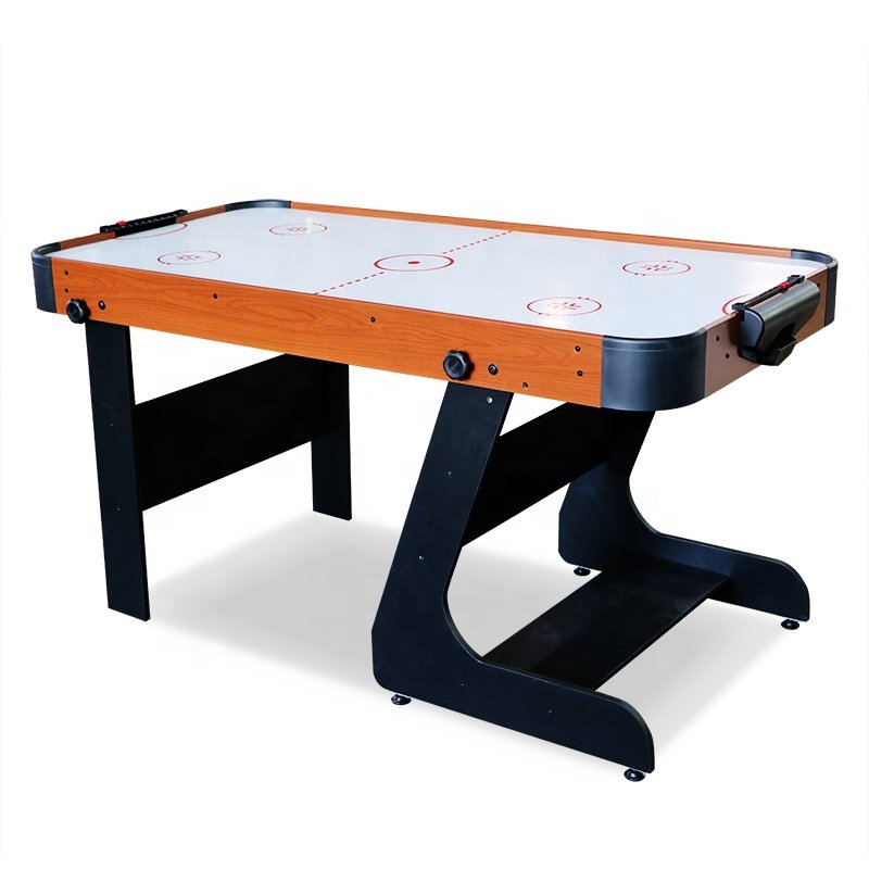 Easy setup family game plug-in wooden ice hockey table 48in 48" air powered hockey table