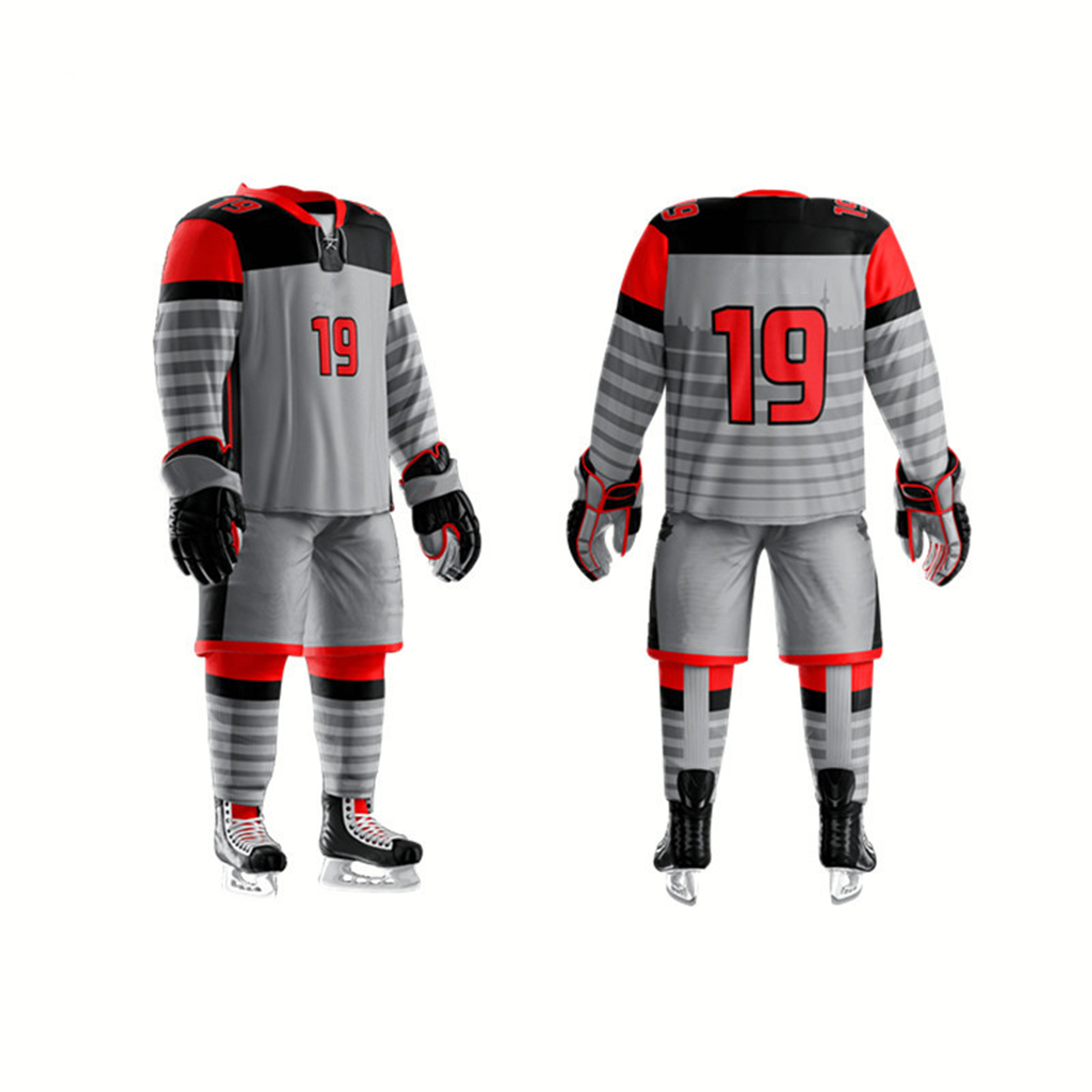 100% Polyester Fabric Sublimation Embroidery custom logo Ice Hockey Jerseys custom