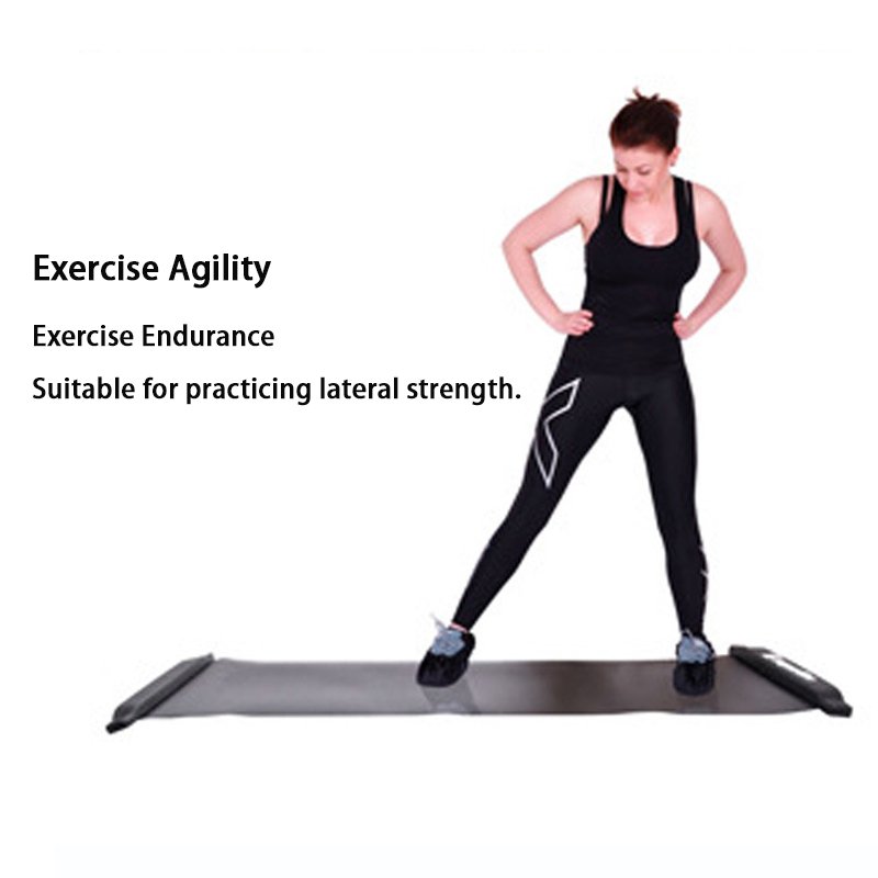Portable Adjustable Length Exercise Workout Fitness Shoe Booties Ice Hockey Control Body Building Slide Board