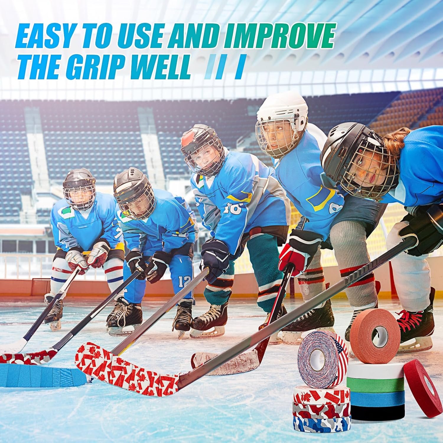 Hockey Tape Multipurpose Ice Hockey Stick Tape Adhesive Shin Pad Sock Tape for Ice Skate Sports Gifts Gear Equipment