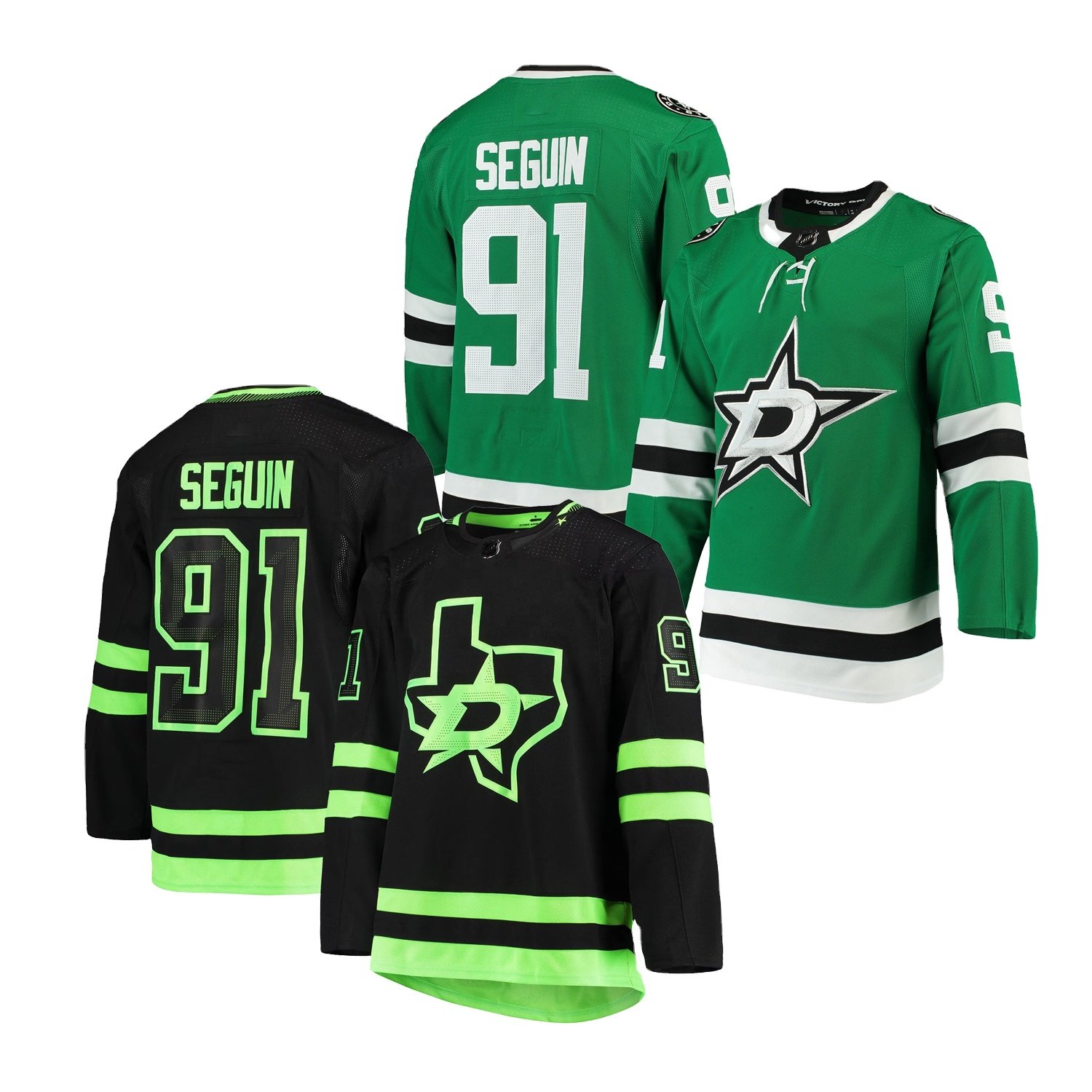 2024 Tyler Seguin #91 Dallas Stars Ice Hockey Jersey Custom Embroidery Shirts Stitched Uniform Home Alternate Green Black Wear