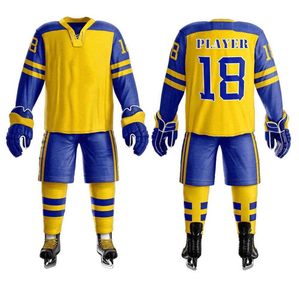 OEM Services Comfortable & Breathable Ice Hockey Uniform Customized Sublimated Ice Hockey Uniforms Sets