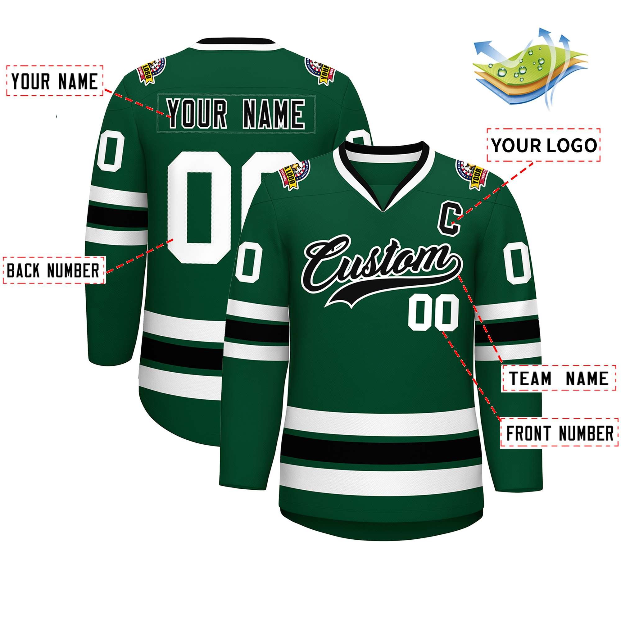 Custom Purple Gold-White Classic Style Hockey Jersey