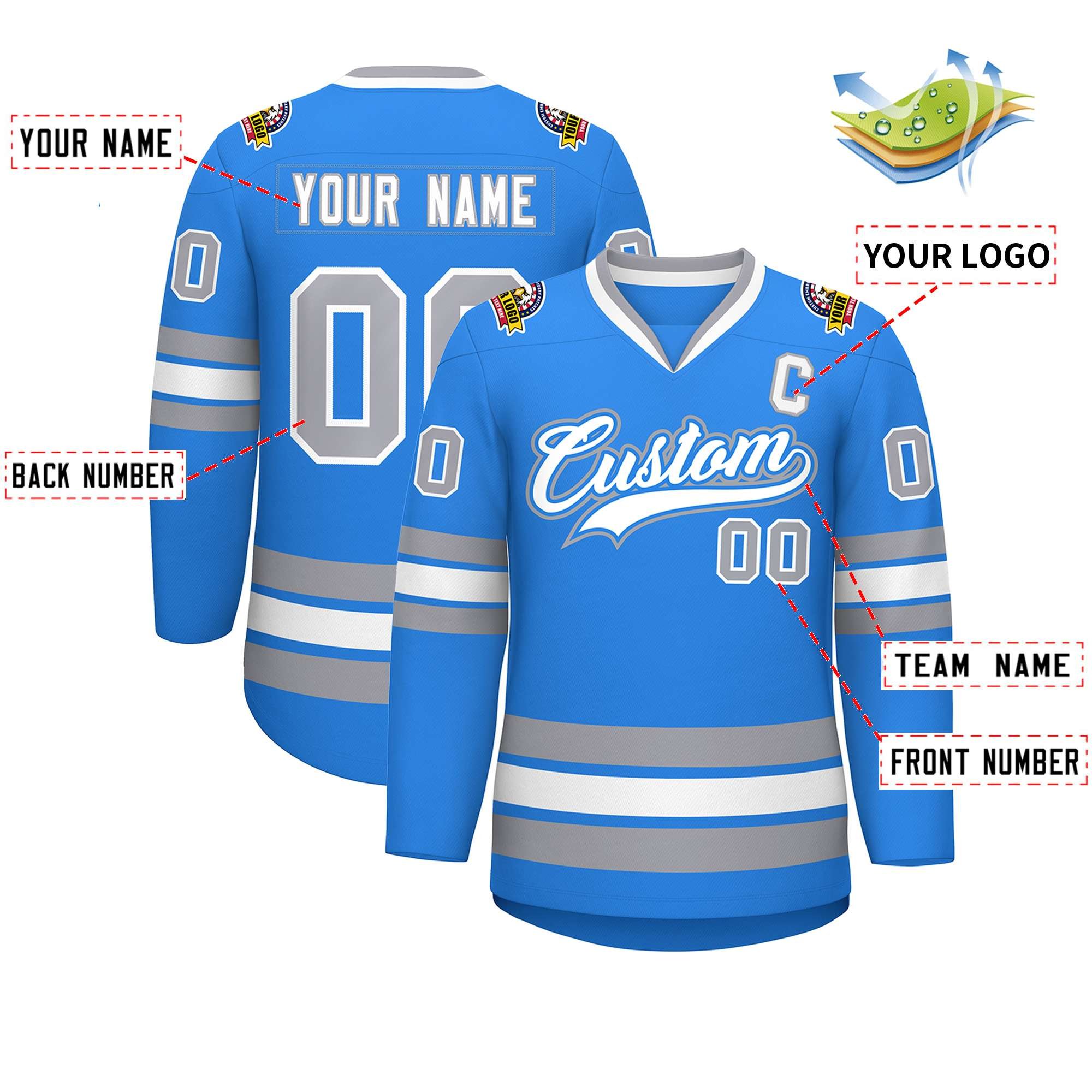 Custom Purple Gold-White Classic Style Hockey Jersey