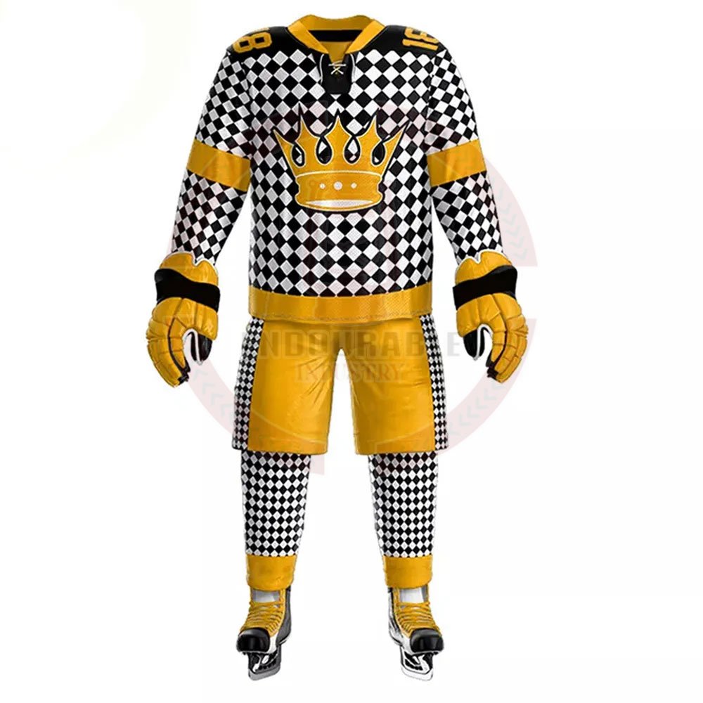 Customized Youth Ice Hockey Jersey Polyester Sublimated Printing OEM Team Name Blank Pattern Uniform Style Shorts for Adults