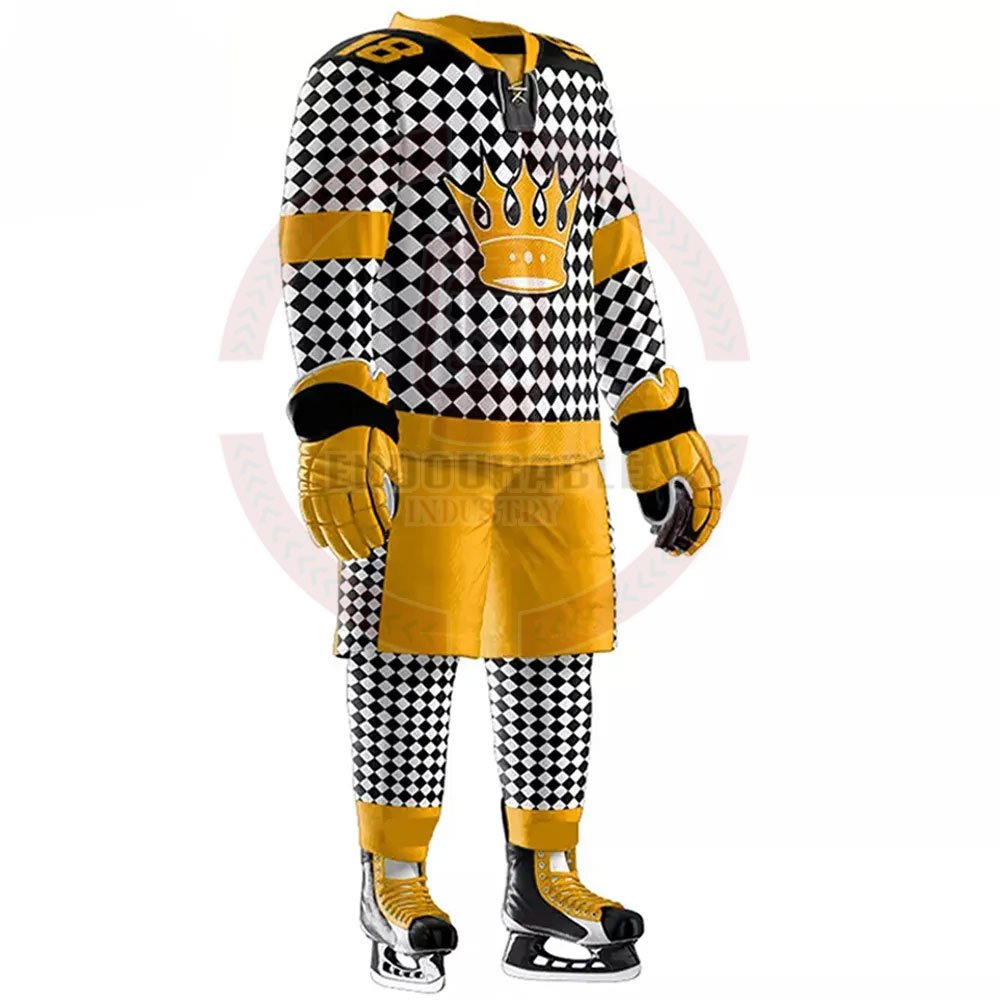 Customized Youth Ice Hockey Jersey Polyester Sublimated Printing OEM Team Name Blank Pattern Uniform Style Shorts for Adults