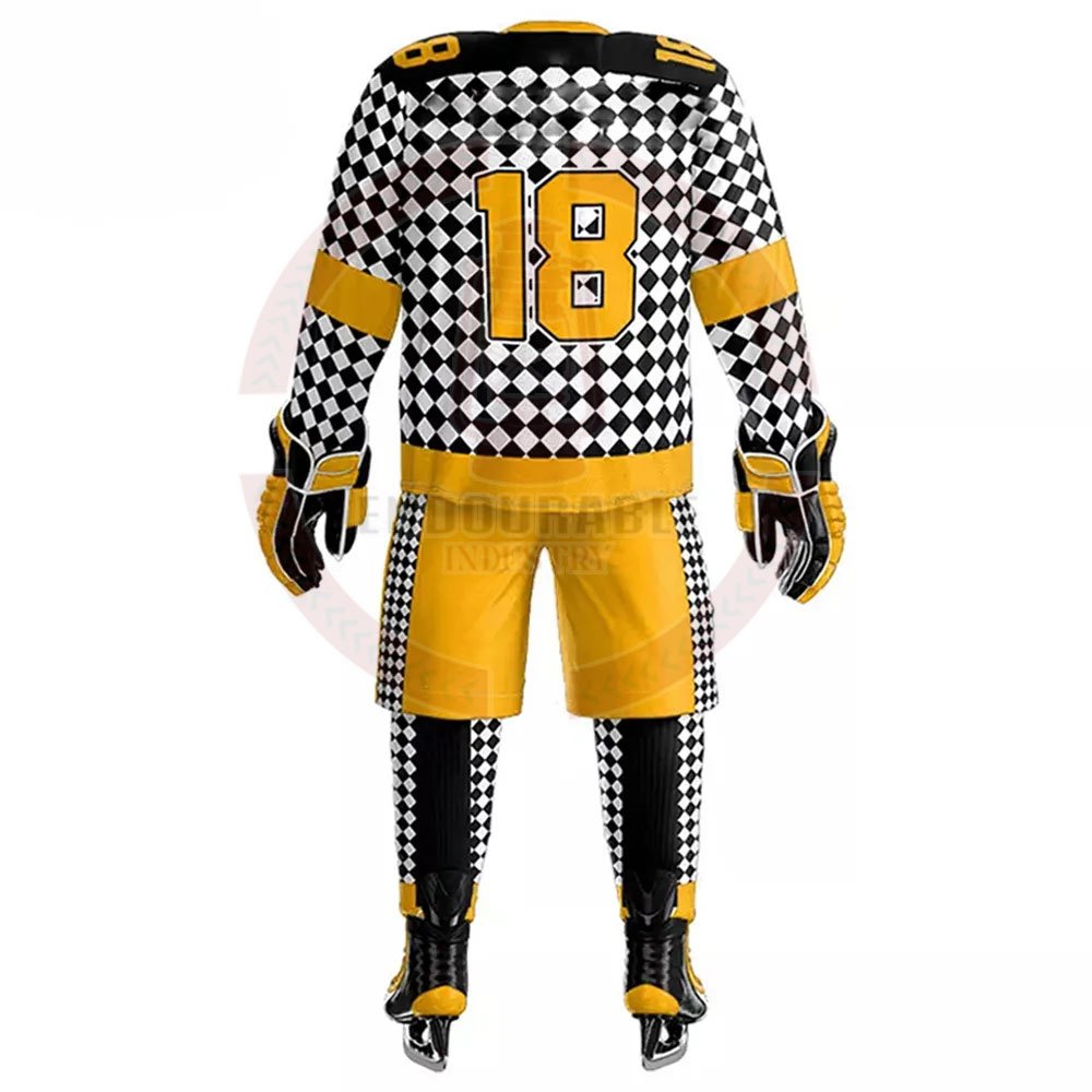 Customized Youth Ice Hockey Jersey Polyester Sublimated Printing OEM Team Name Blank Pattern Uniform Style Shorts for Adults