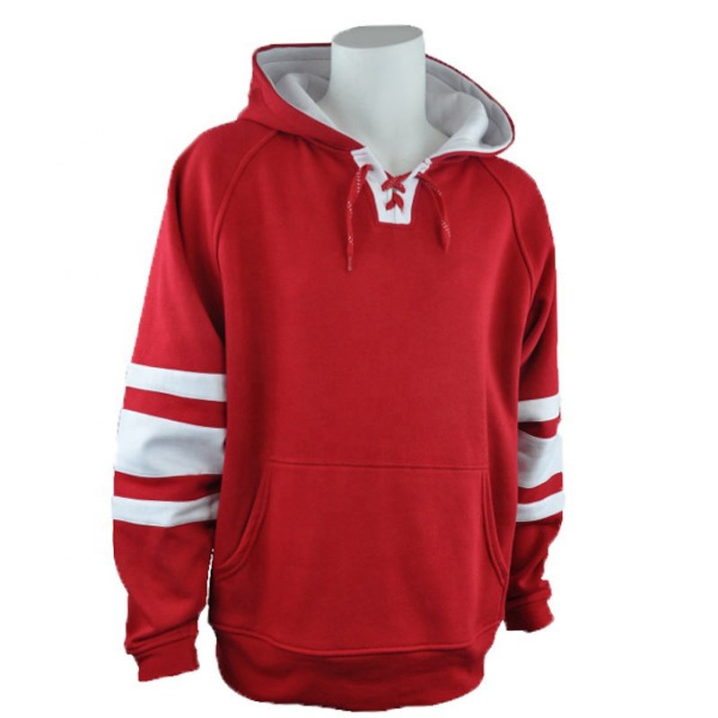 Personalize cotton ice hockey hoodies unisex custom logos men hockey hooded sweatshirts with laces blank team wear hoody